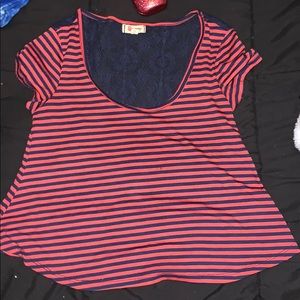 lace stripped blouse